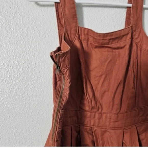 Square-Neck Midi Dress in Rust Sz 4 - Picture 4 of 10